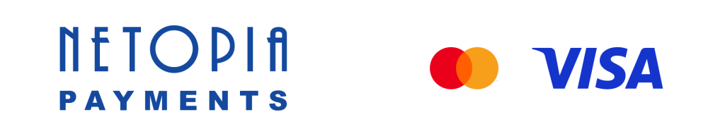 Logo Netopia Payments, Mastercard, Visa